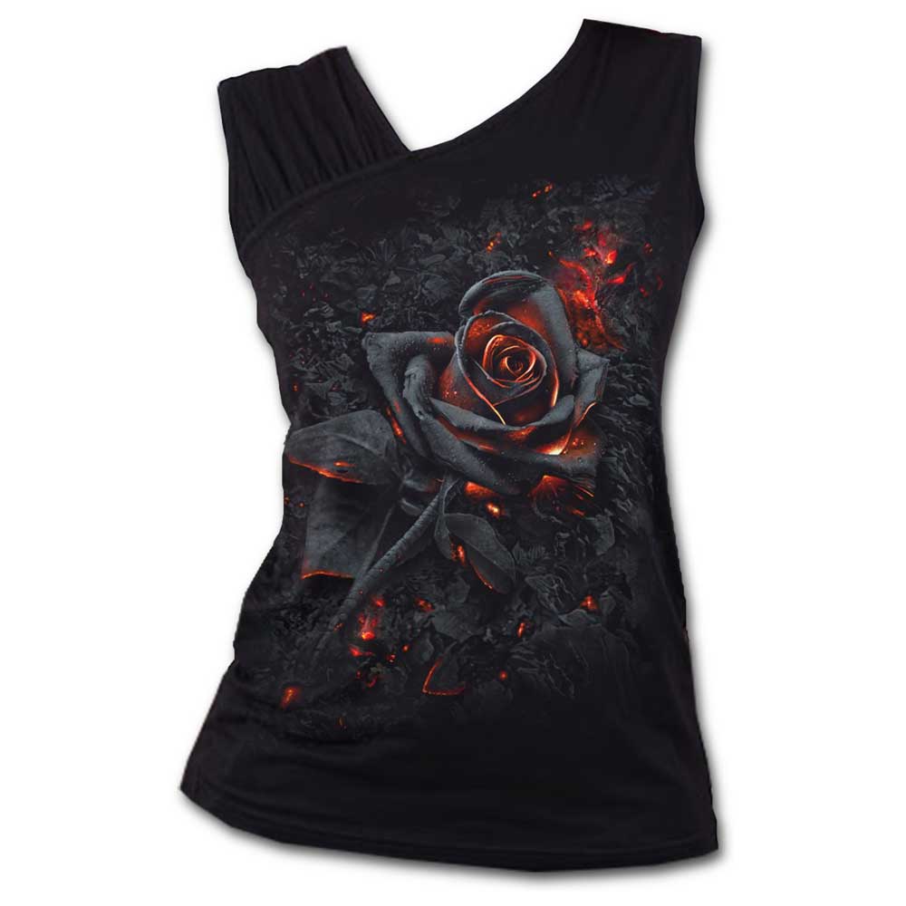 Spiral - BURNT ROSE Top - Black
